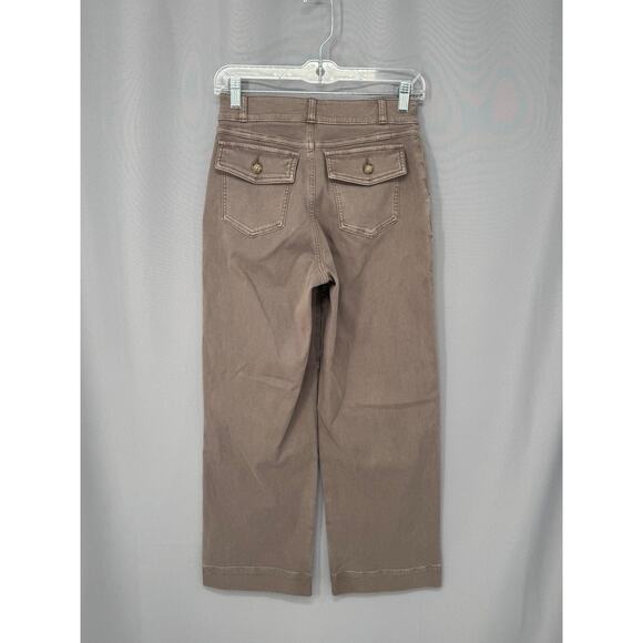 Spanx Pants Womens Small Brown Wide Leg Cropped High Rise Pull On Trousers - Picture 2 of 16